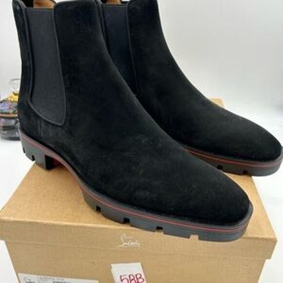 Men's Christian Louboutin alpinosol suede Chelsea boots size 45 made in Italy - Picture 6 of 13